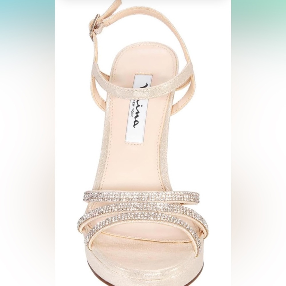 Nina - Saralyn platino Strappy Heels - Picture 2 of 6